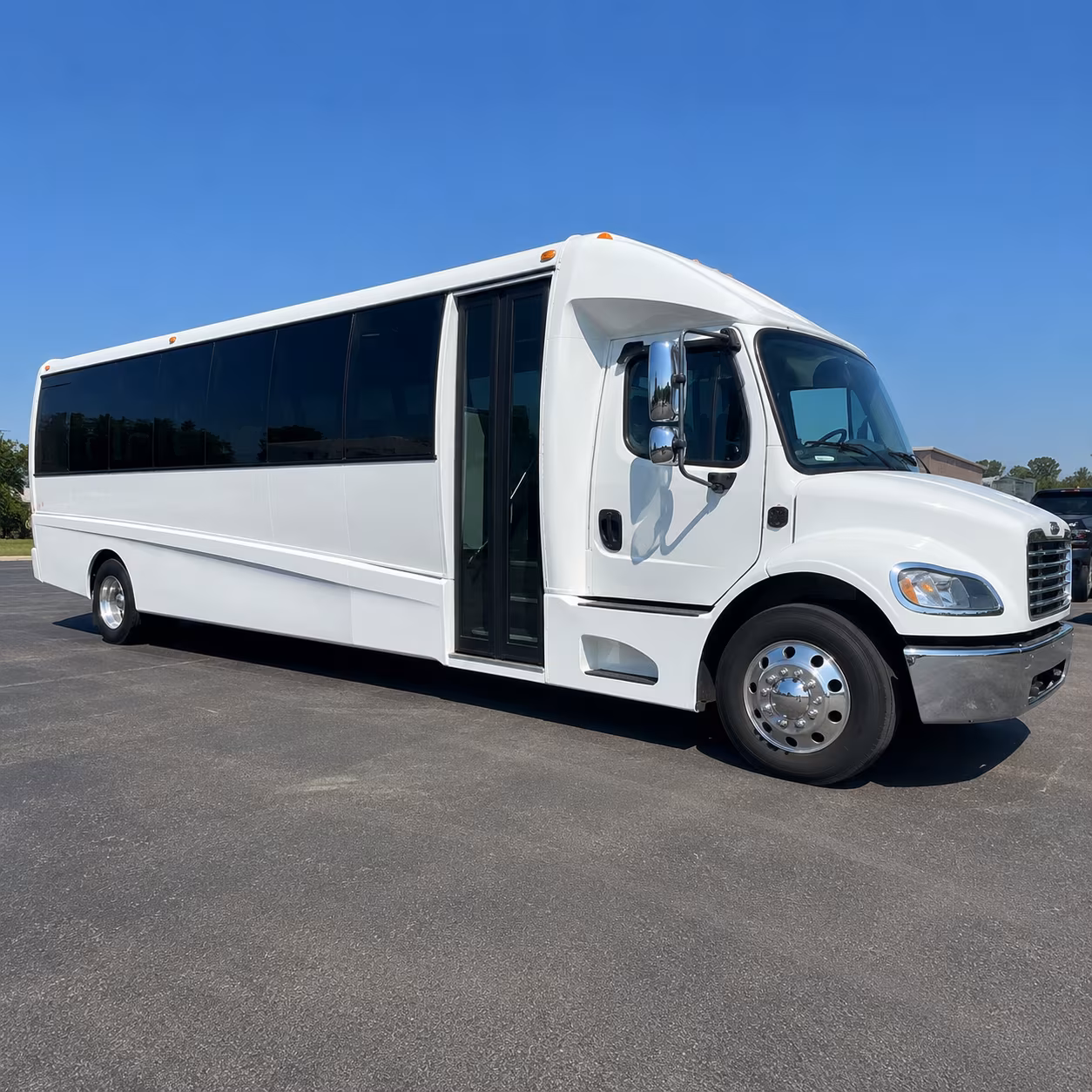 find white black or silver buses to match your grand junction wedding colors