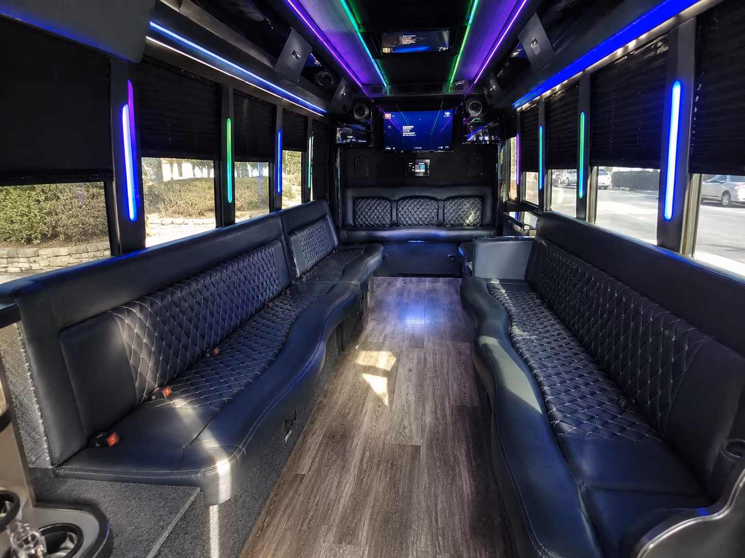 grand junction 15 passenger party bus interior