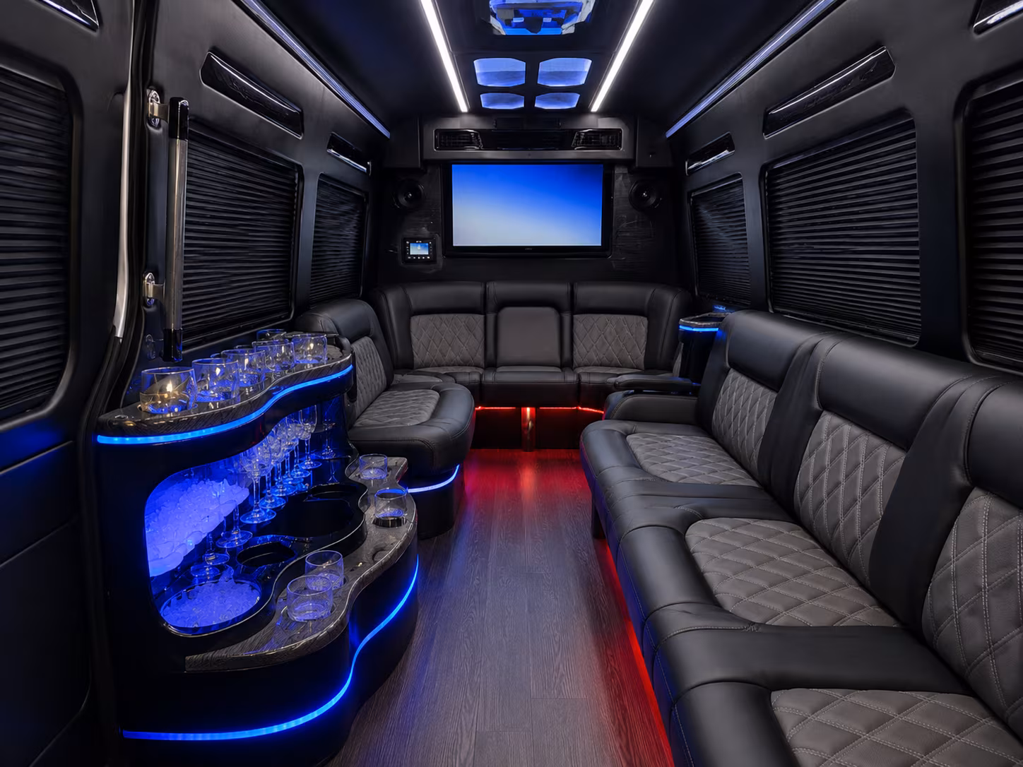 grand junction 50 passenger party bus inside