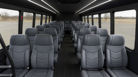 Interior of Charter Bus Company Grand Junction's 18 Passenger Minibus in Grand Junction