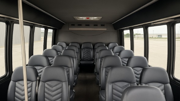 Interior of Charter Bus Company Grand Junction's 20 Passenger Mini bus in Grand Junction