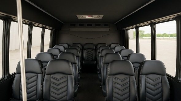 Interior of Charter Bus Company Aurora's 25 Passenger Mini bus in Aurora