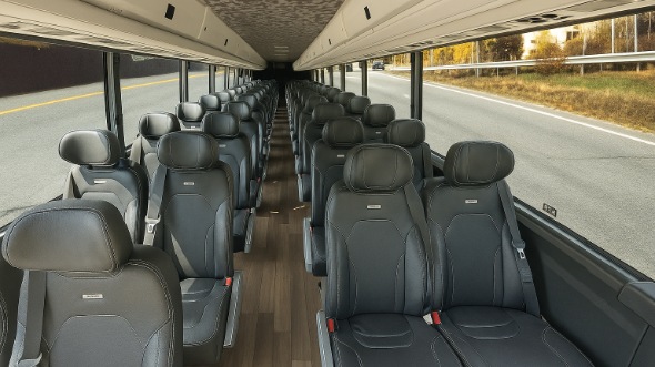 Interior of Charter Bus Company Aurora's 35 Passenger Minibus in Aurora
