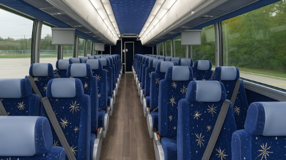 Interior of Charter Bus Company Grand Junction's 50 Passenger Charter Bus in Grand Junction