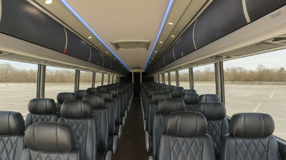 Interior of Charter Bus Company Grand Junction's 54 Passenger Charter Bus in Grand Junction