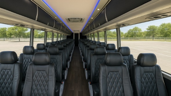 Interior of Charter Bus Company Grand Junction's 55 Passenger Charter Bus in Grand Junction