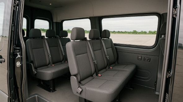 Interior of Charter Bus Company Grand Junction's Sprinter Van Rental With Driver in Grand Junction